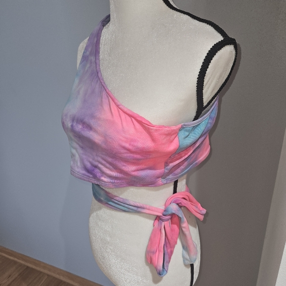 Tie-Dye One-Shoulder Women's Top - Picture 2 of 3